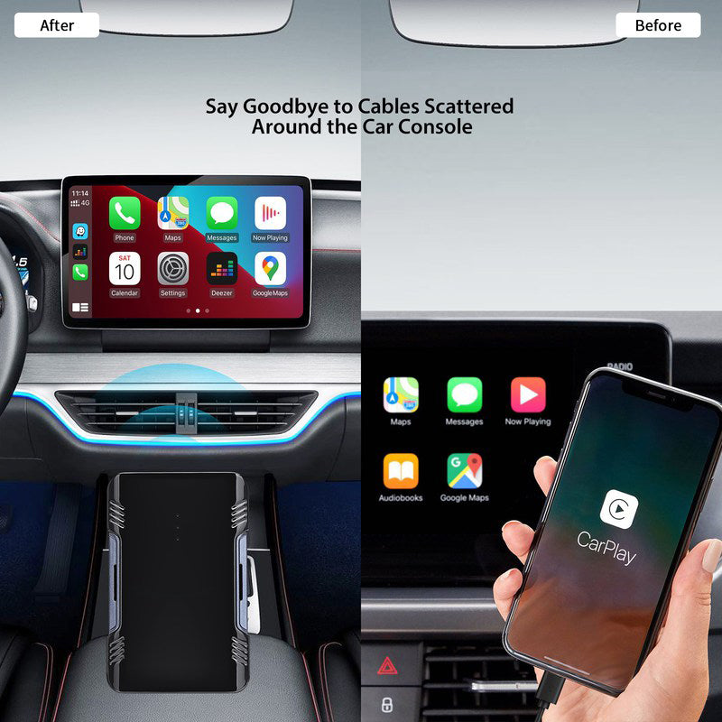 Magic Box Carplay Qzinkopoo Wireless Android auto Adapter Support Netflix/YouTube/Hulu/Disney,Ai Box Lite Wireless Carplay 2023 for OEM Wired CarPlay Car