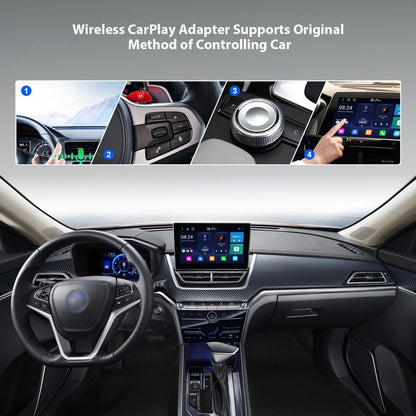 Magic Box Carplay Qzinkopoo Wireless Android auto Adapter Support Netflix/YouTube/Hulu/Disney,Ai Box Lite Wireless Carplay 2023 for OEM Wired CarPlay Car